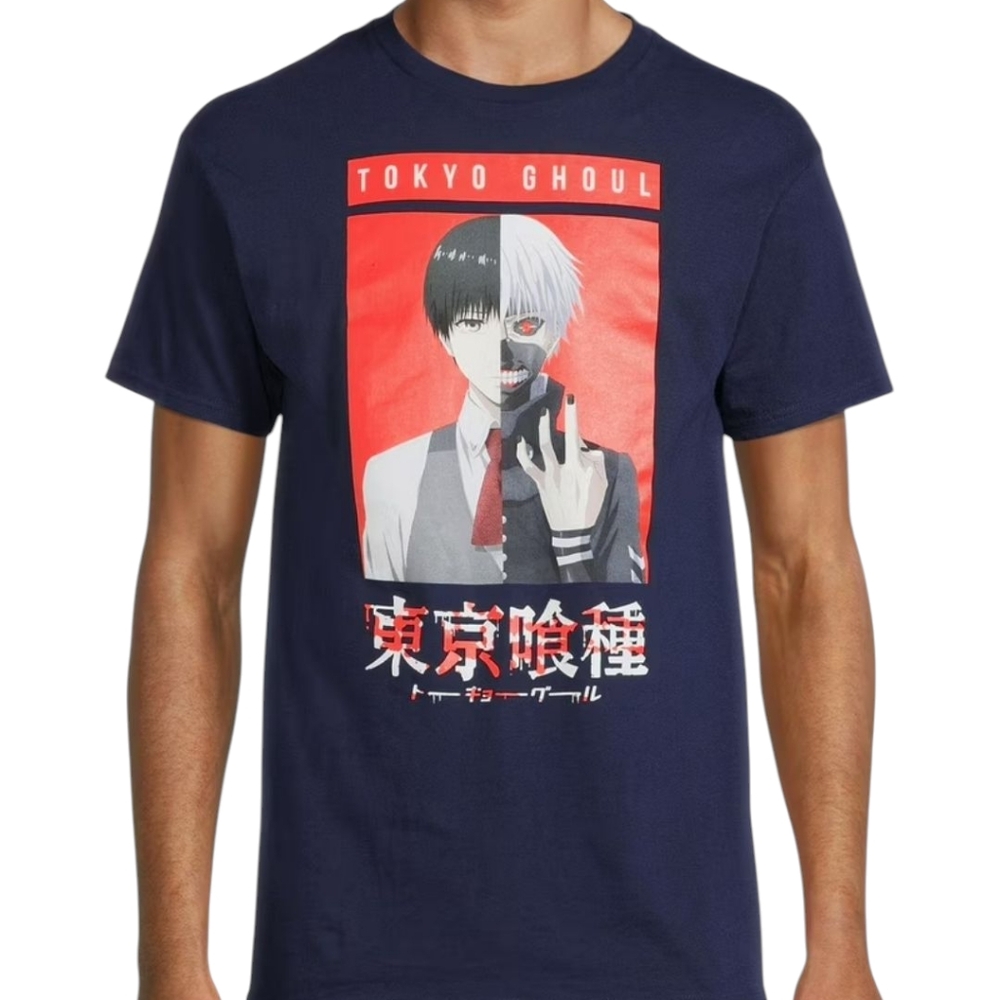 Tokyo Ghoul, Sz Large, Navy Blue T Shirt (Bin A)